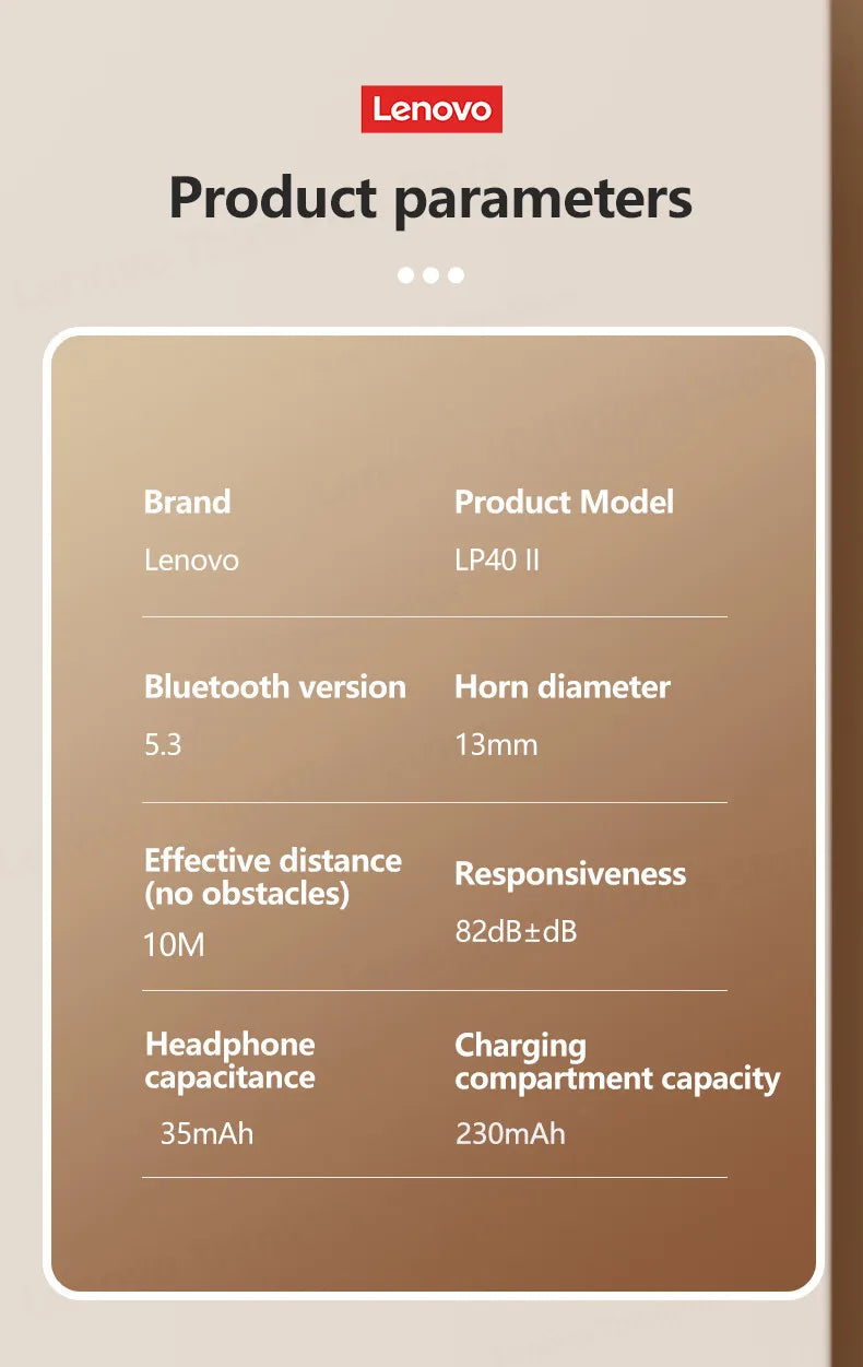 Lenovo Wireless Earbuds - Powerful And Clear Sound